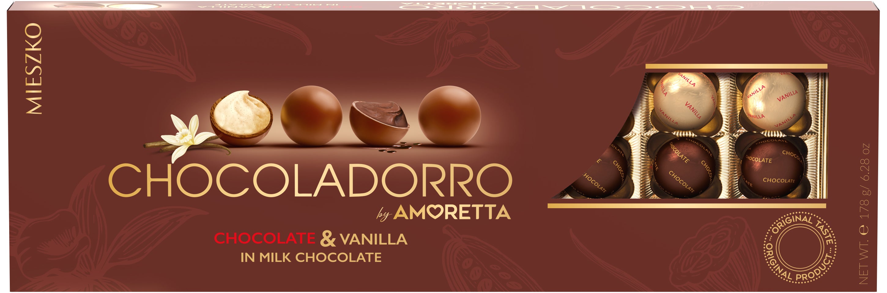 Mieszko Chocoladorro Chocolate&vanilla täytesuklaakonvehteja 178g
