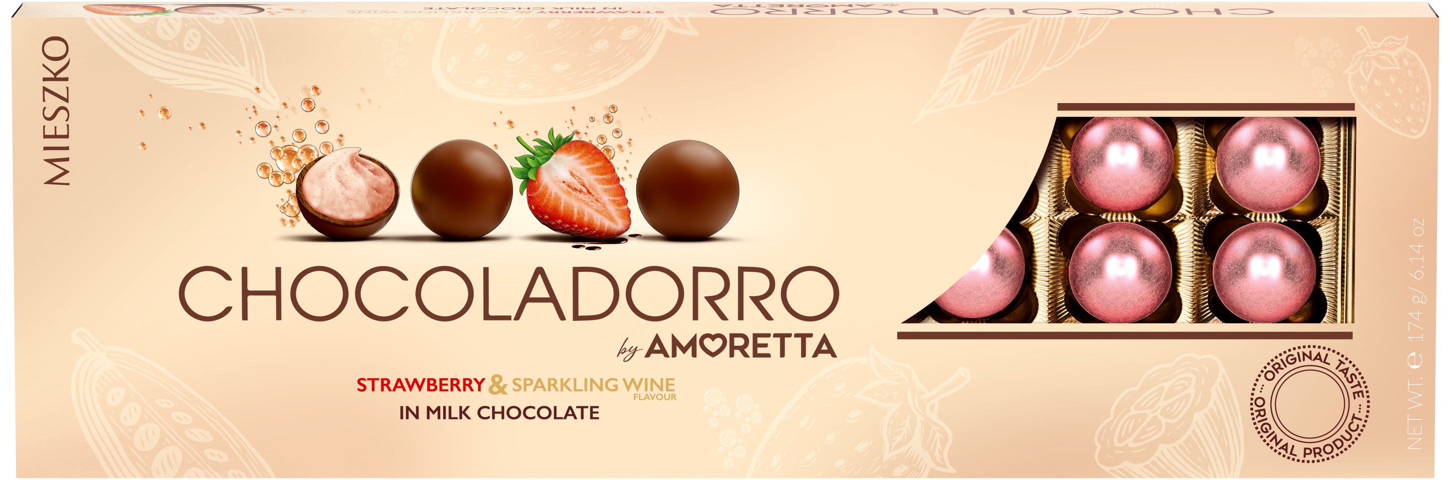 Mieszko Chocoladorro Strawberry & sparkling wine chocolate pralines 174 g