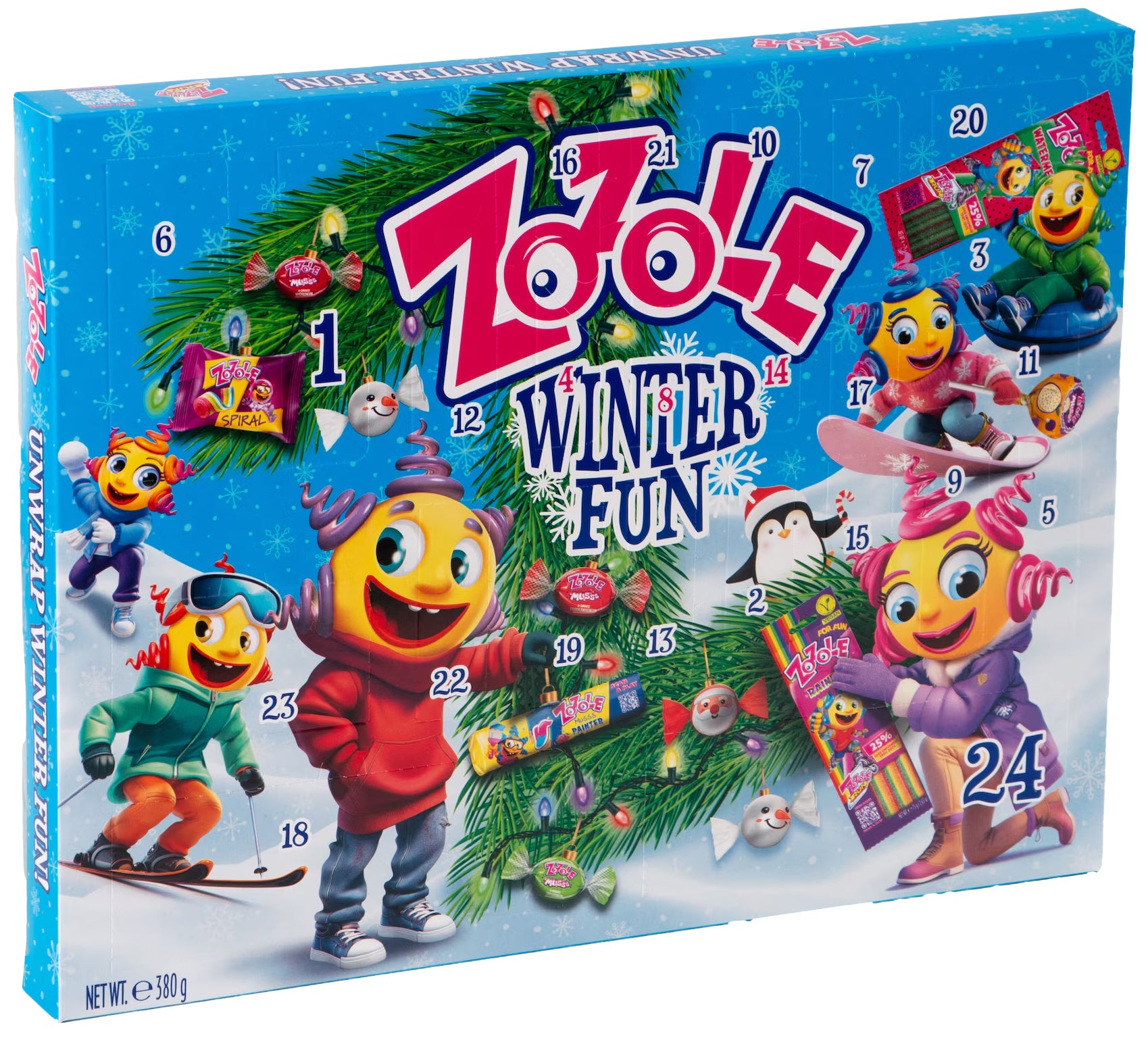 Zozole Winter Fun karkkijoulukalenteri 374 g