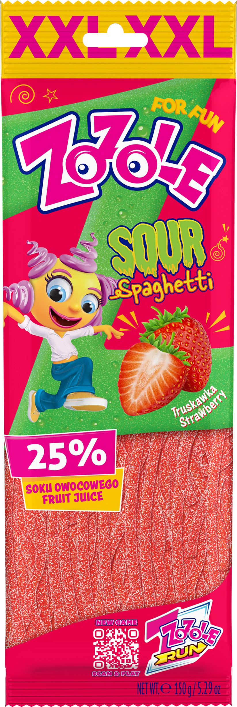 Mieszko Zozole XXL Kirpeä Spaghetti mansikkamakeinen 145 g