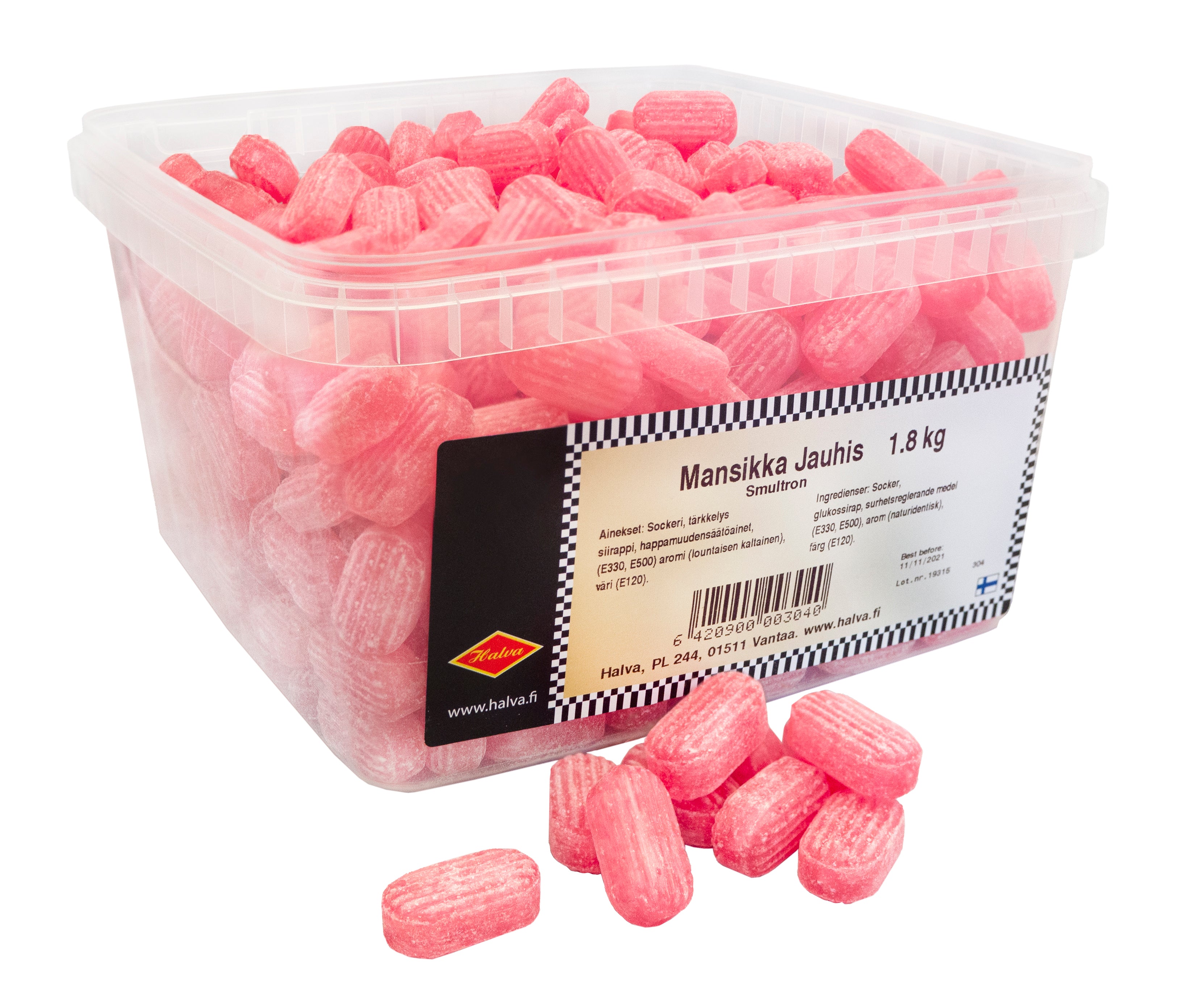 Halva Hard strawberry candy 1.8 kg
