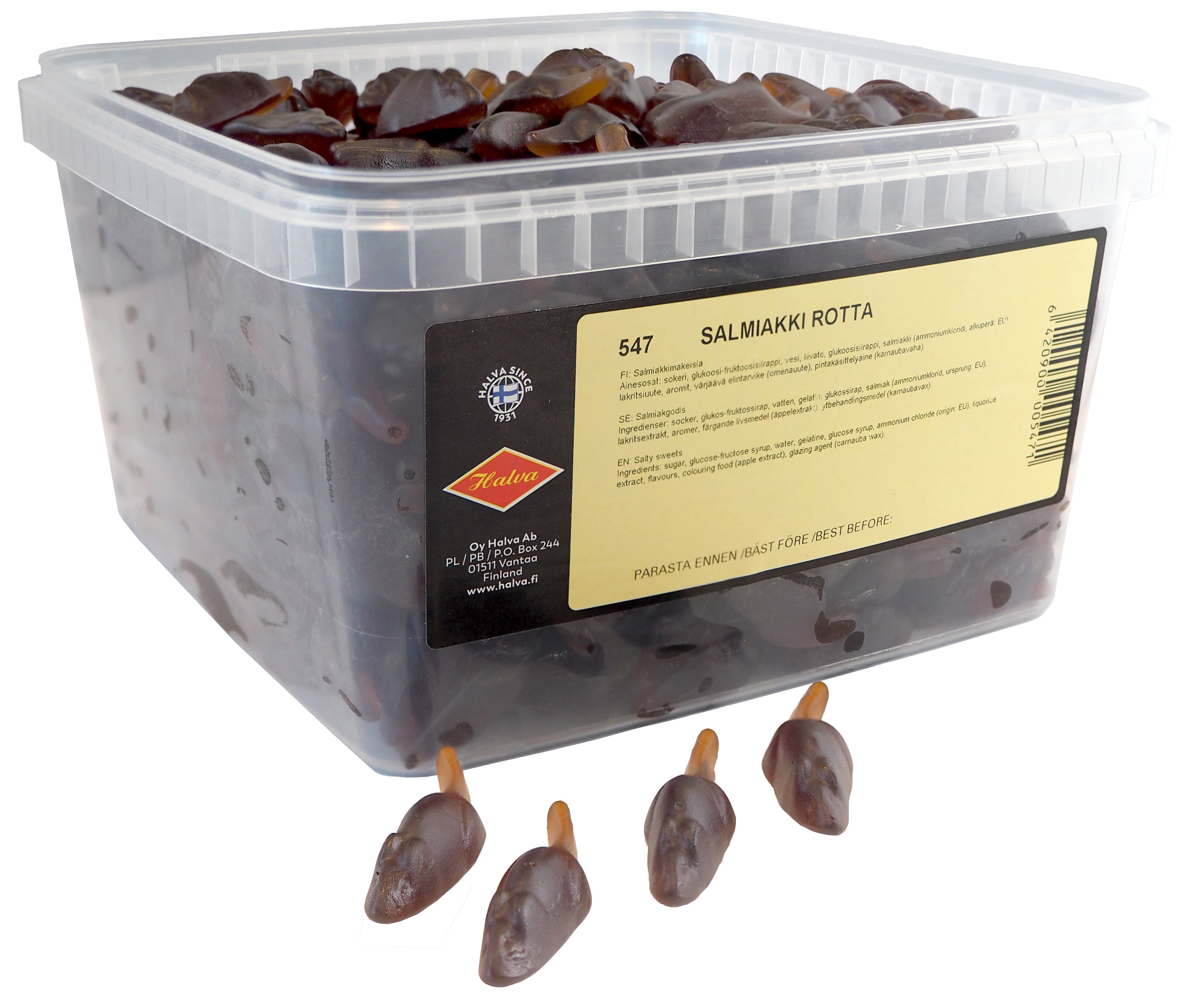 Halva Salmiak Rat salty Jellies 2.0 kg