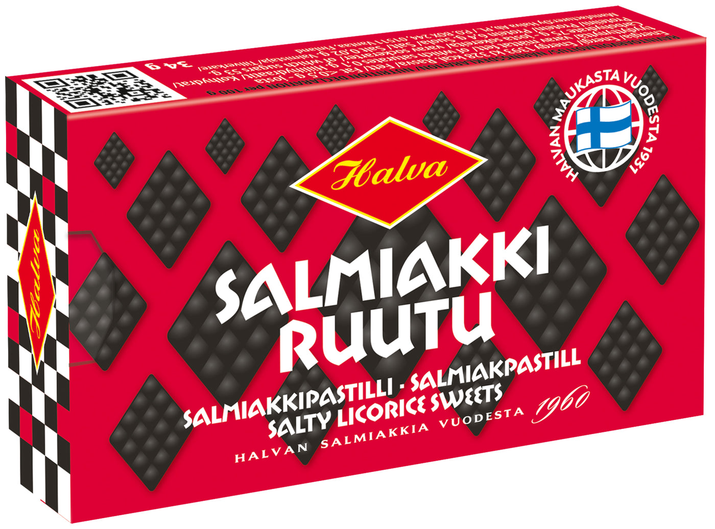 Halva Salmiakkiruutu 34 g halva.fi