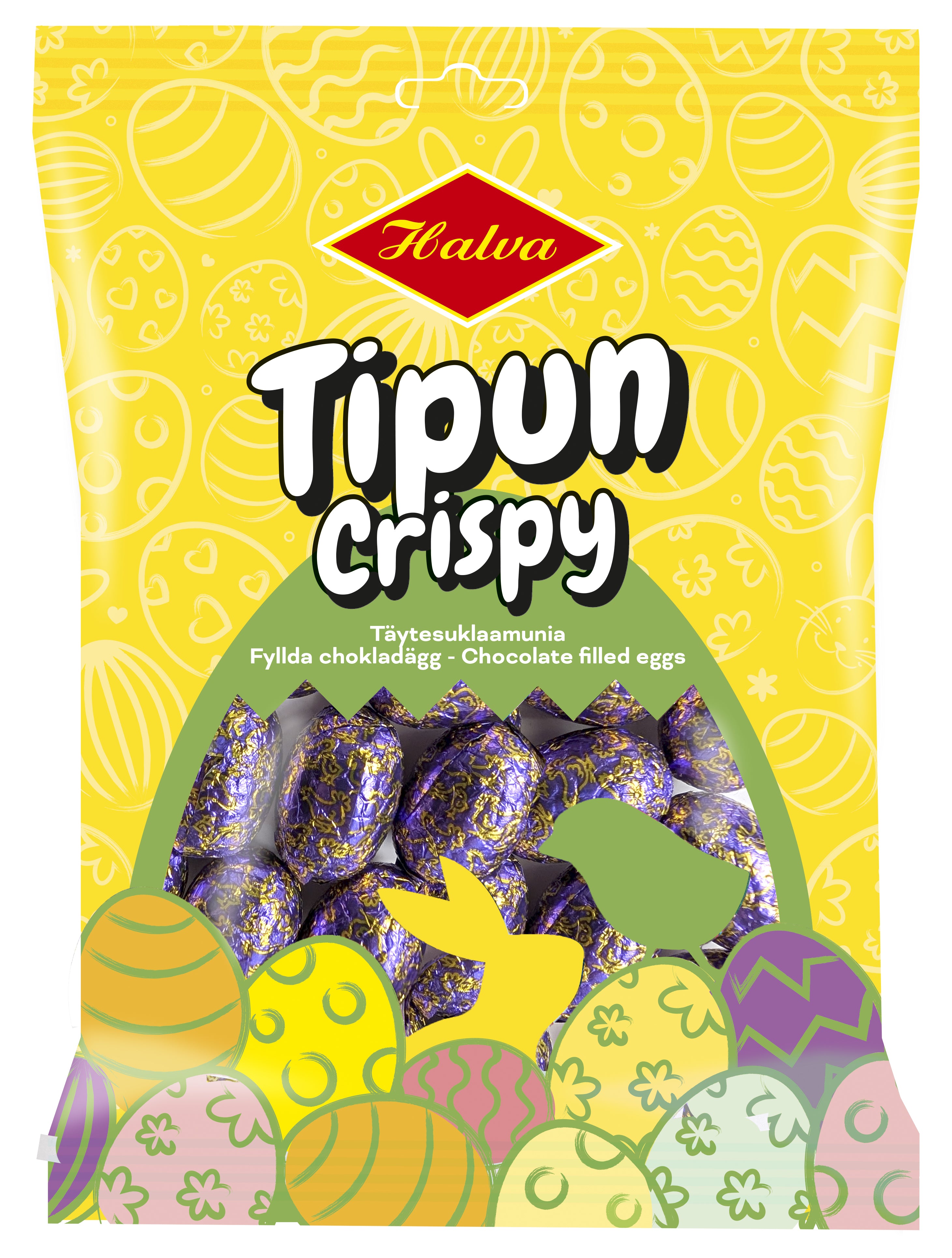 Halva Tipun Crispy täytesuklaamunia 125g