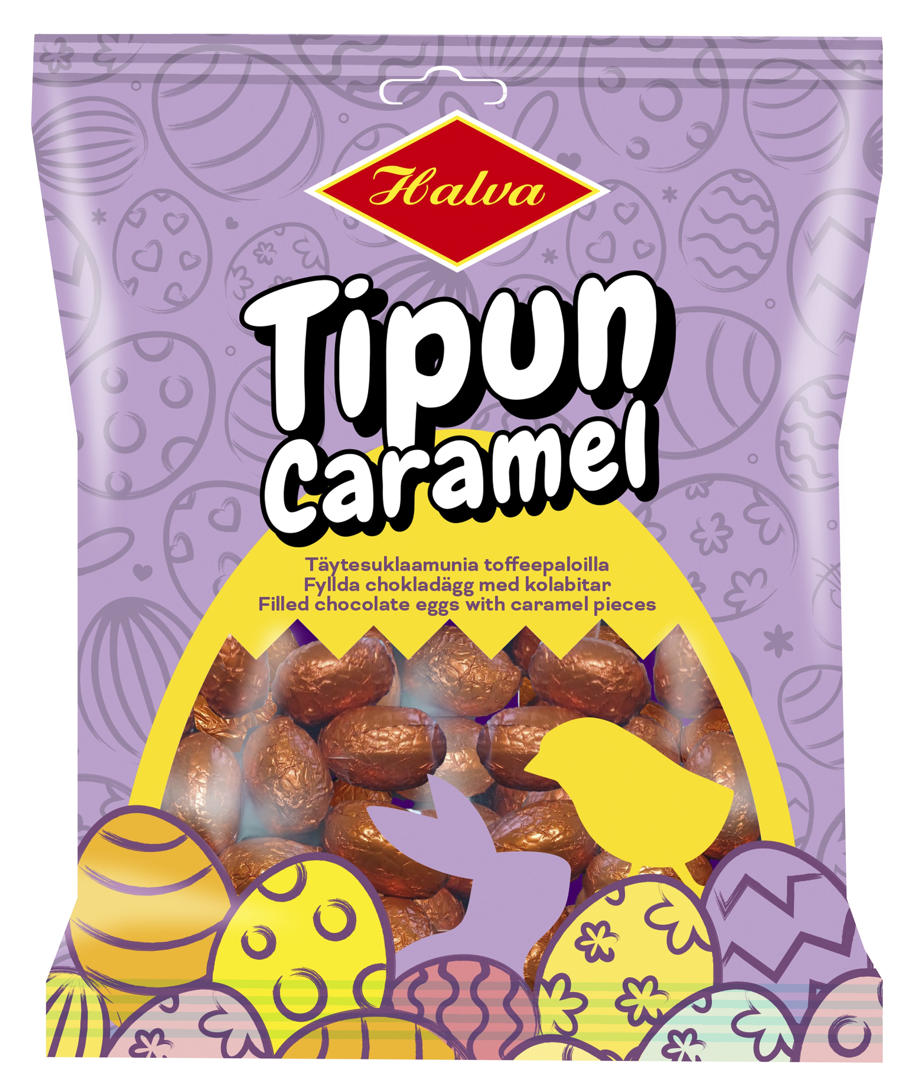 Halva Tipun Caramel täytesuklaamunia toffeepaloilla 100 g